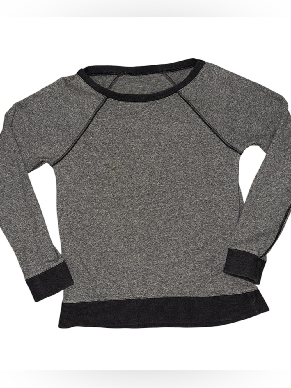 Lululemon Gray Speckled Black Love Crew Long Sleeve Pullover Sweatshirt S-M